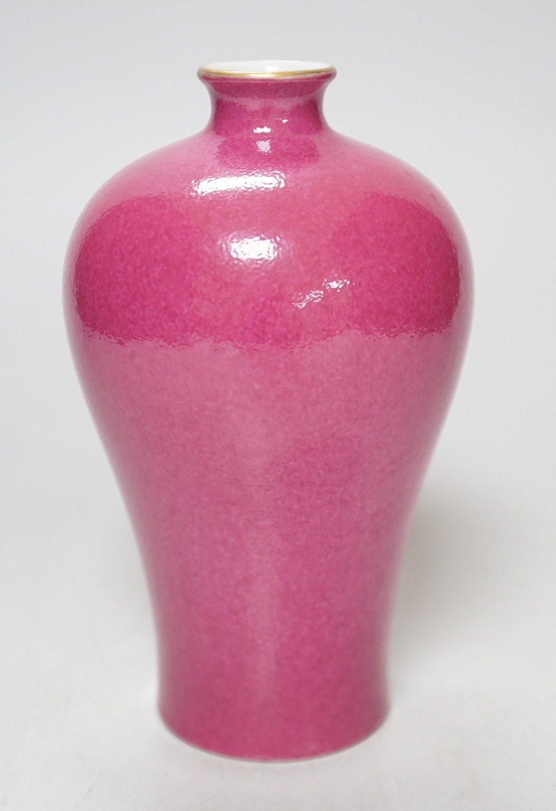 A Chinese ruby glazed meiping, 17cm